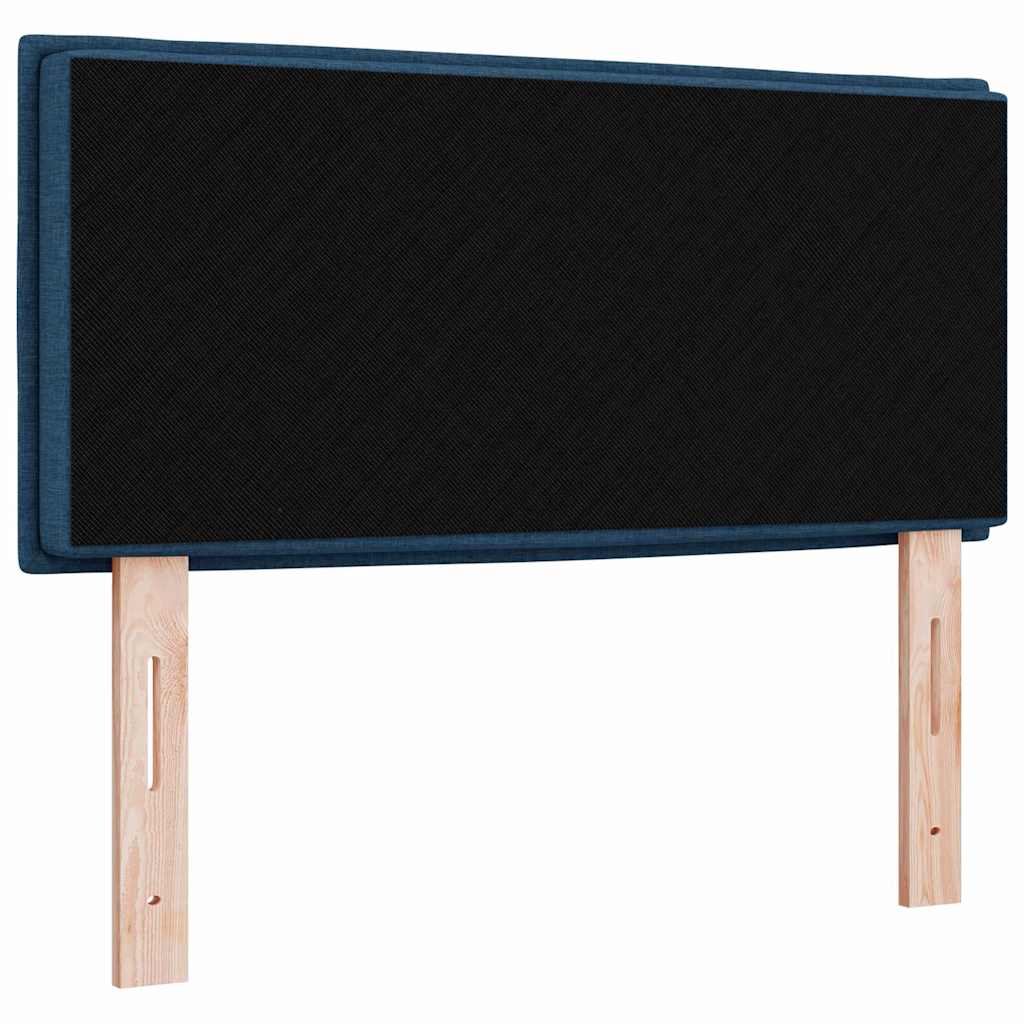 LED sengegavl med LED-lysstrimler Blå 100 cm Stof