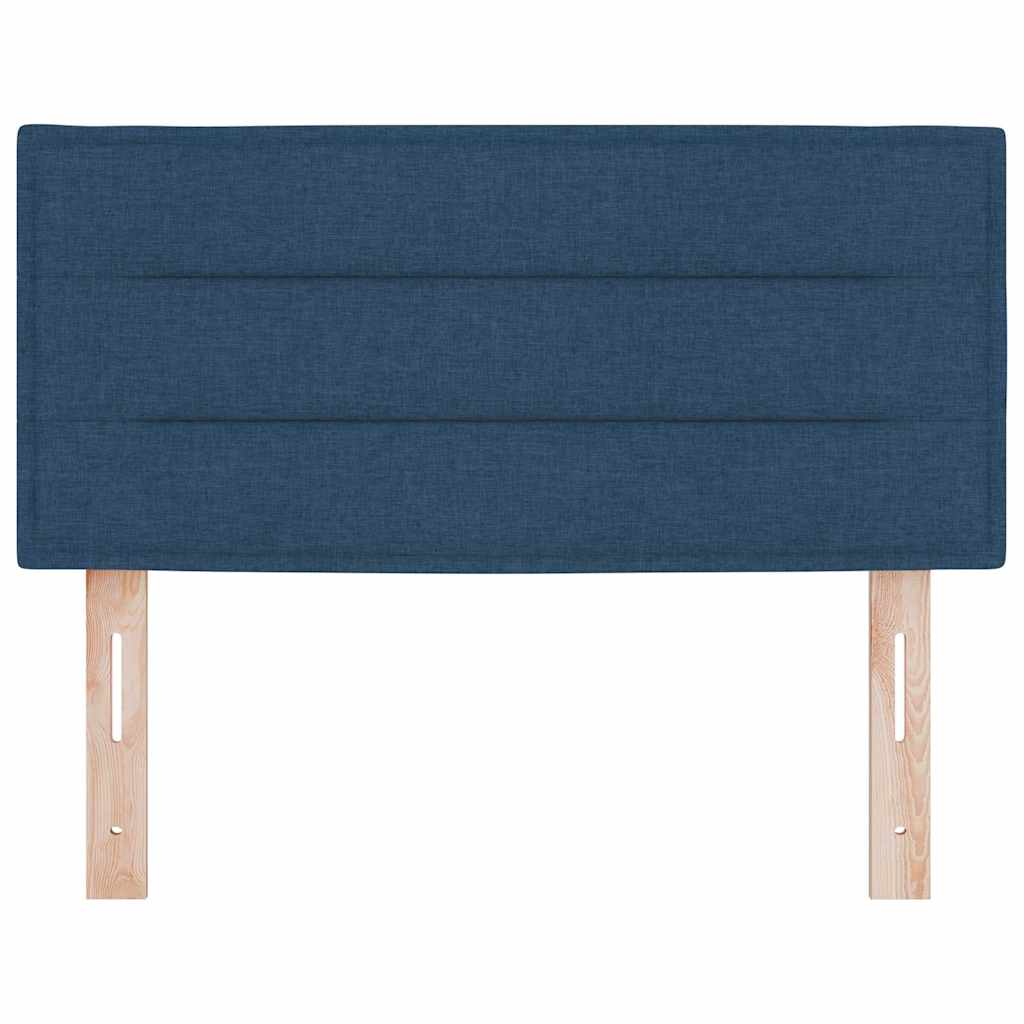 LED sengegavl med LED-lysstrimler Blå 100 cm Stof