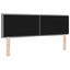 LED sengegavl med LED-lysstrimler Lysegrå 144 cm Stof