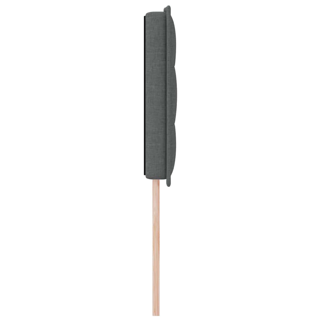 LED sengegavl med LED-lysstrimler Mørkegrå 144 cm Stof