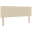 LED sengegavl med LED-lysstrimler Creme 144 cm Stof