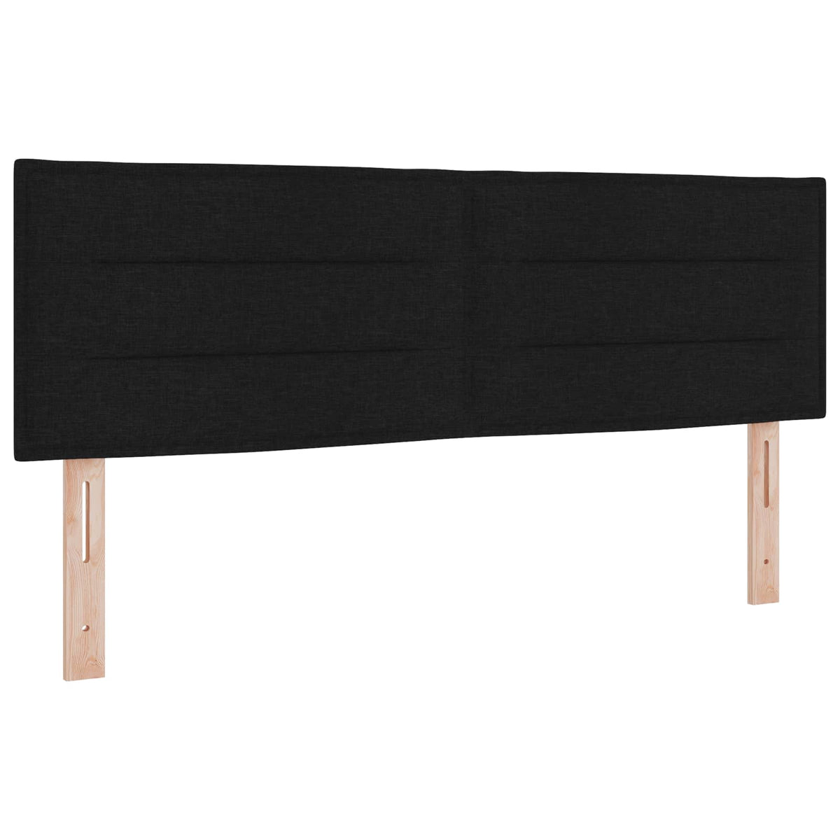 LED sengegavl med LED-lysstrimler Sort 160 cm Stof