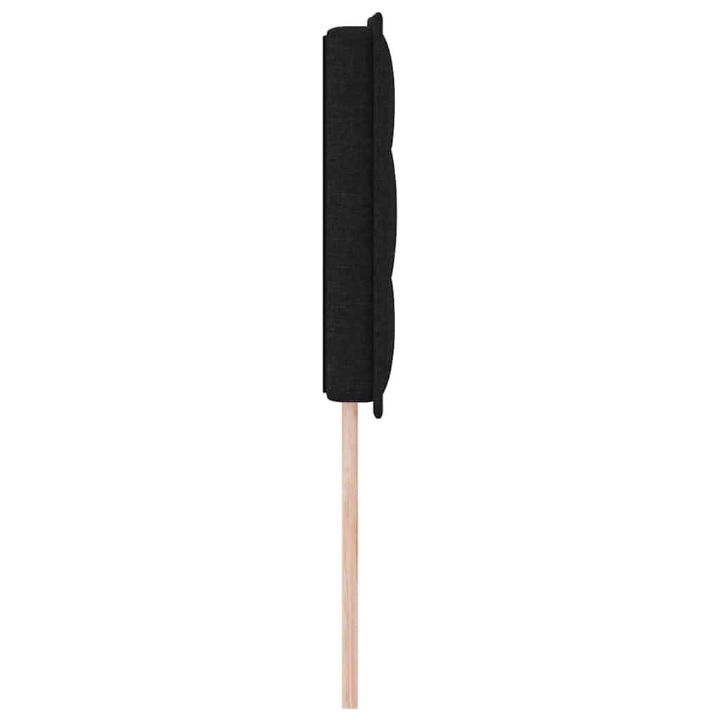 LED sengegavl med LED-lysstrimler Sort 160 cm Stof