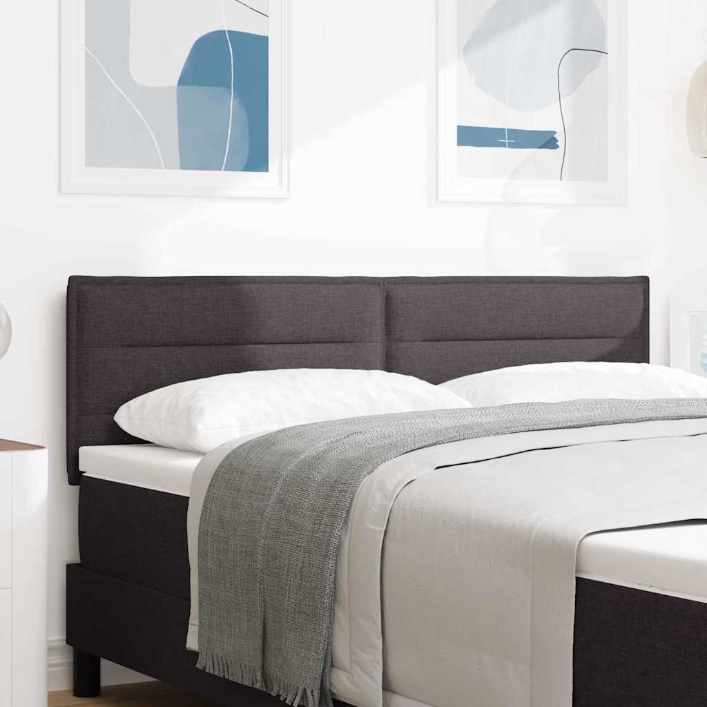 LED sengegavl med LED-lysstrimler Mørk Brun 160 cm Stof