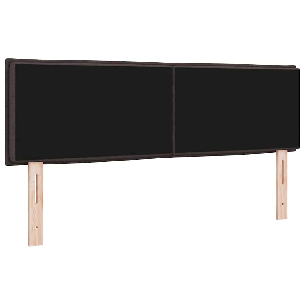 LED sengegavl med LED-lysstrimler Mørk Brun 160 cm Stof