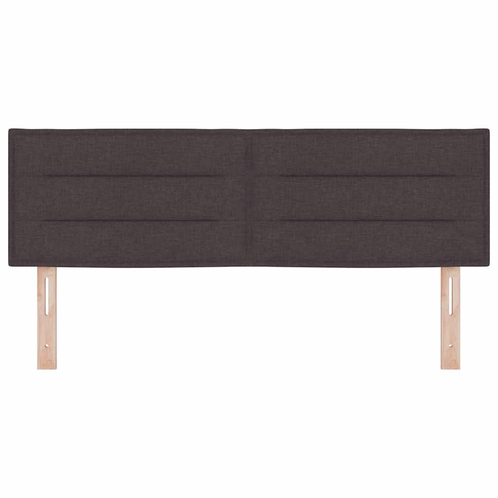 LED sengegavl med LED-lysstrimler Mørk Brun 160 cm Stof