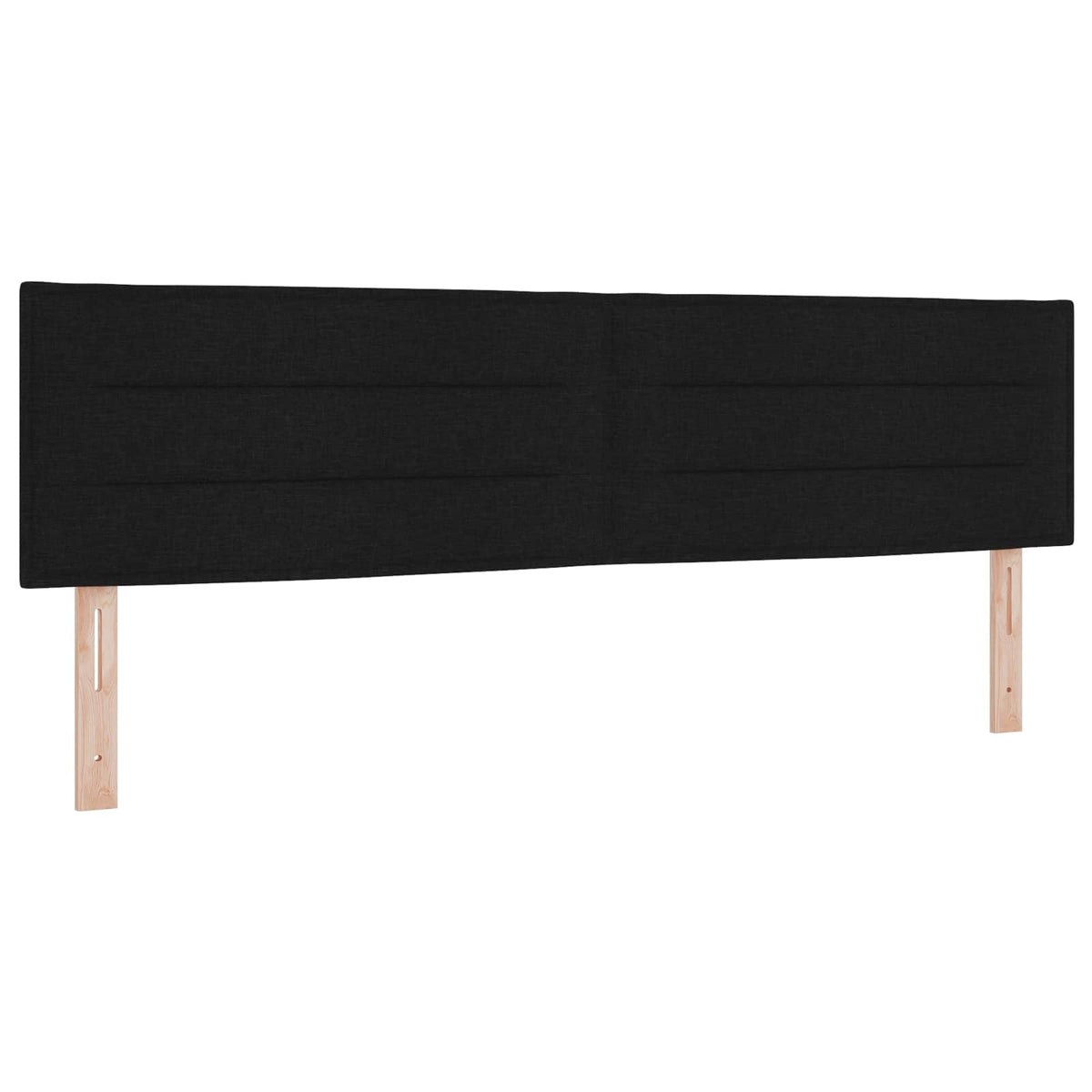 LED sengegavl med LED-lysstrimler Sort 180 cm Stof