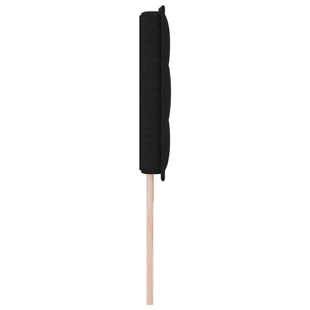 LED sengegavl med LED-lysstrimler Sort 180 cm Stof