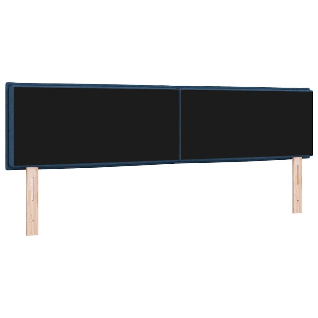 LED sengegavl med LED-lysstrimler Blå 180 cm Stof