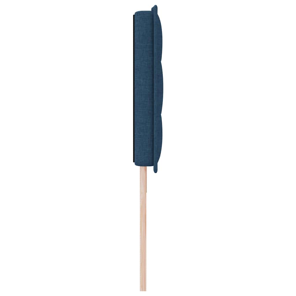 LED sengegavl med LED-lysstrimler Blå 180 cm Stof