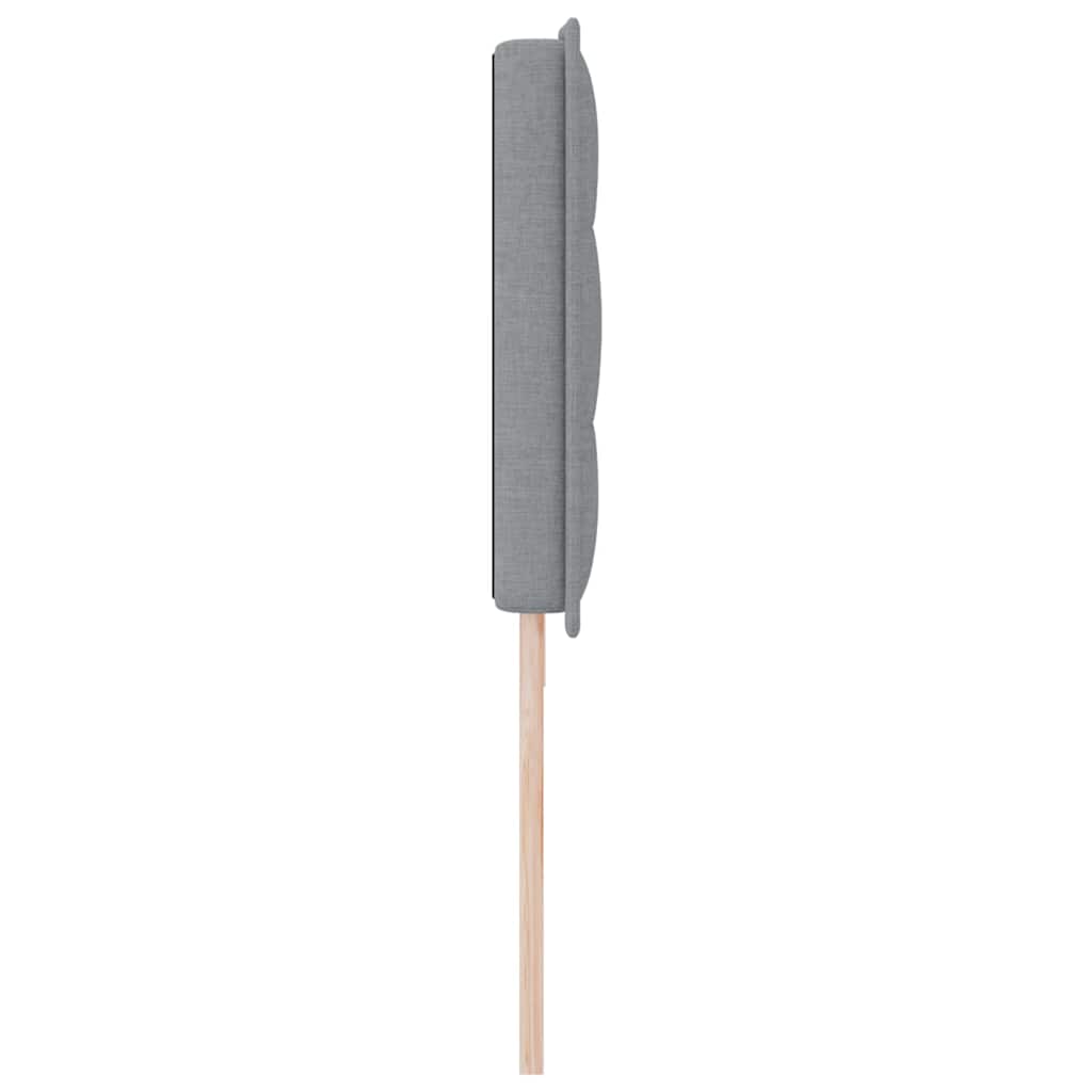 LED sengegavl med LED-lysstrimler Lysegrå 200 cm Stof