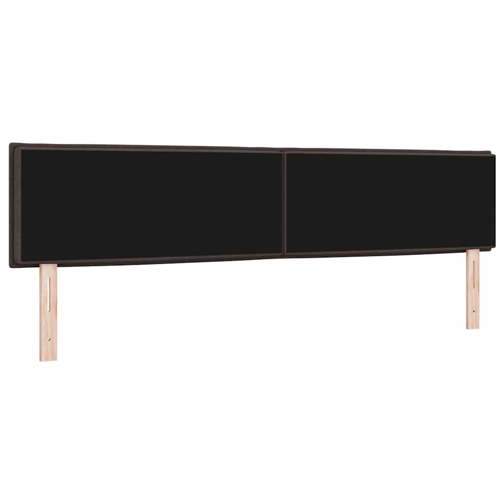 LED sengegavl med LED-lysstrimler Mørk Brun 200 cm Stof