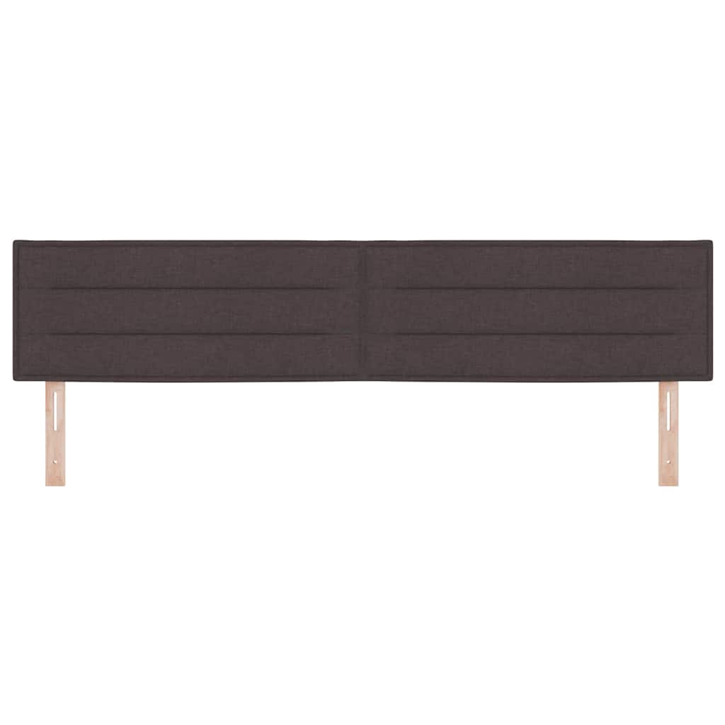 LED sengegavl med LED-lysstrimler Mørk Brun 200 cm Stof