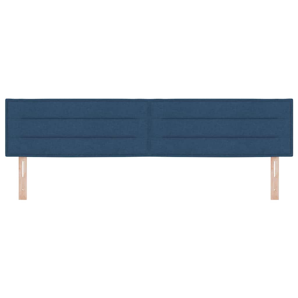 LED sengegavl med LED-lysstrimler Blå 200 cm Stof