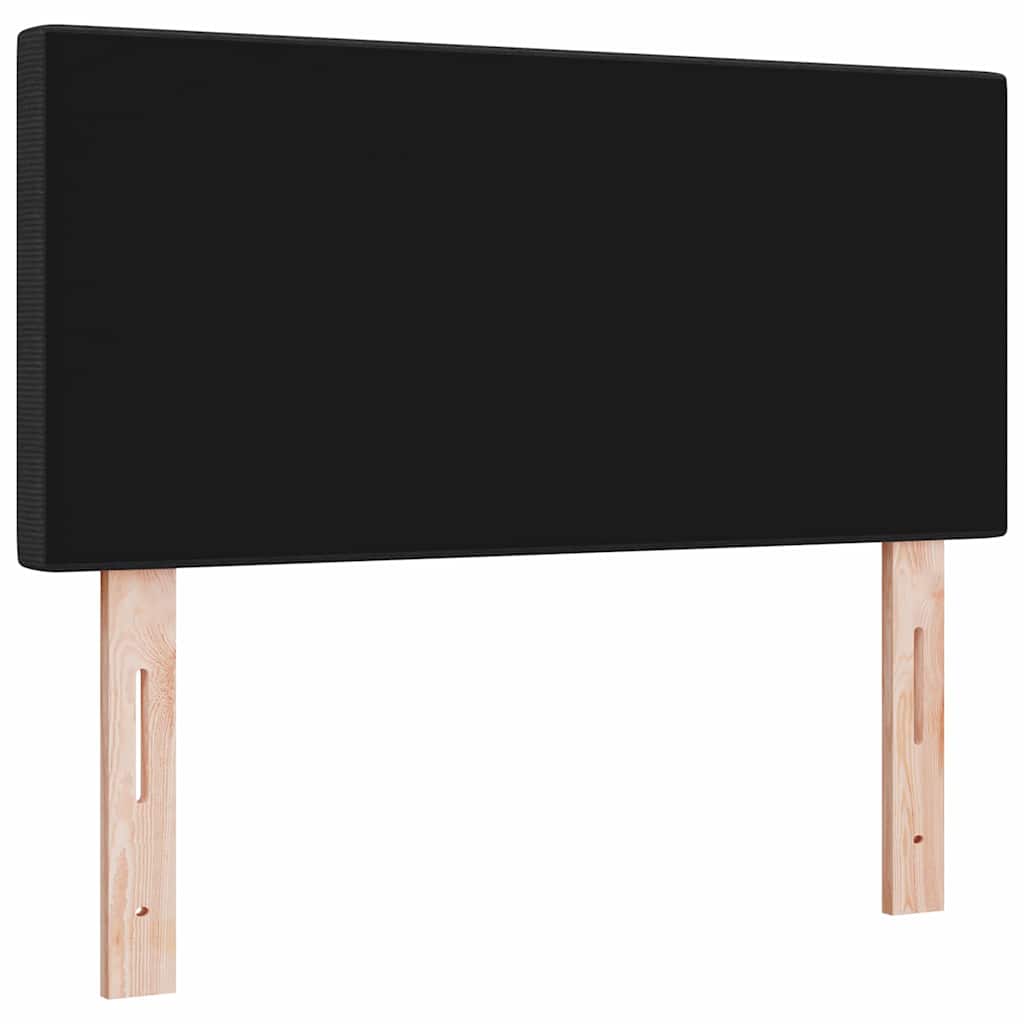 LED sengegavl med LED-lysstrimler Mørkegrå 80 cm Velourstof