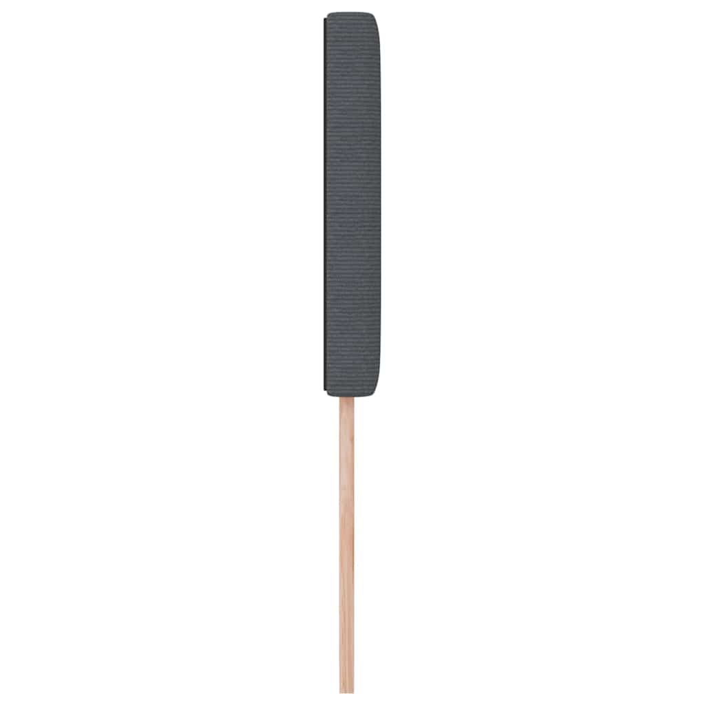 LED sengegavl med LED-lysstrimler Mørkegrå 80 cm Velourstof