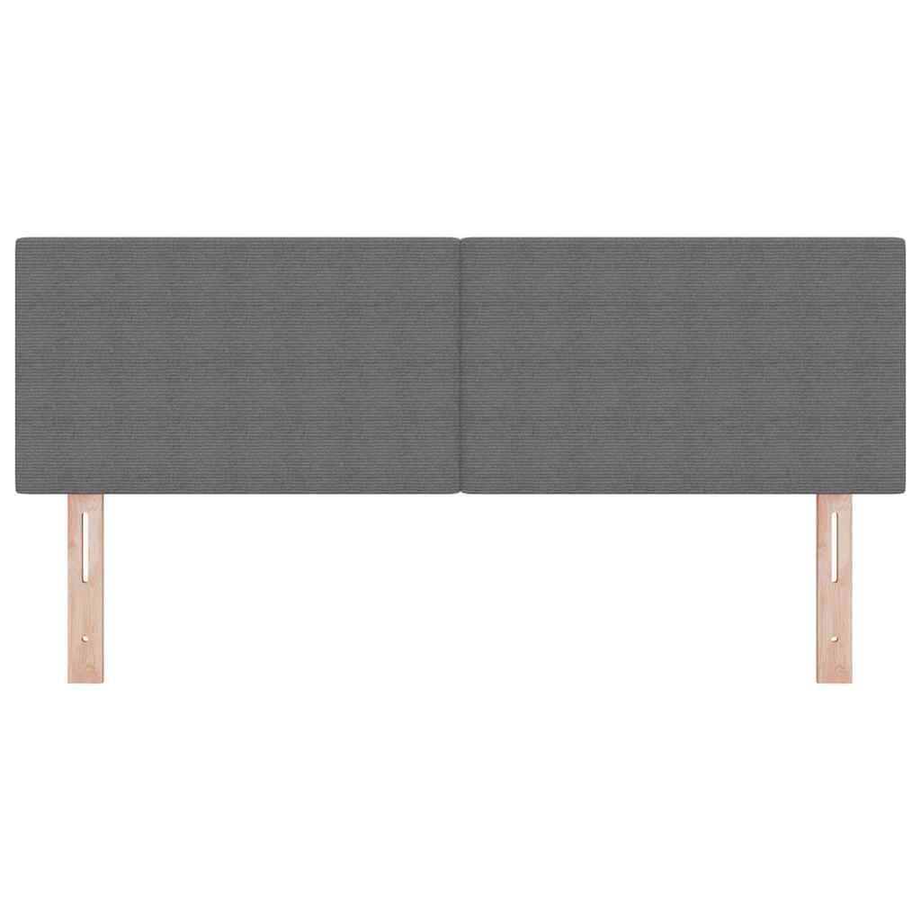 LED sengegavl med LED-lysstrimler Lysegrå 144 cm Velourstof