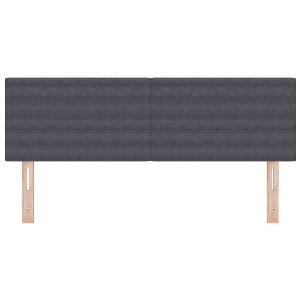 LED sengegavl med LED-lysstrimler Mørkegrå 144 cm Velourstof