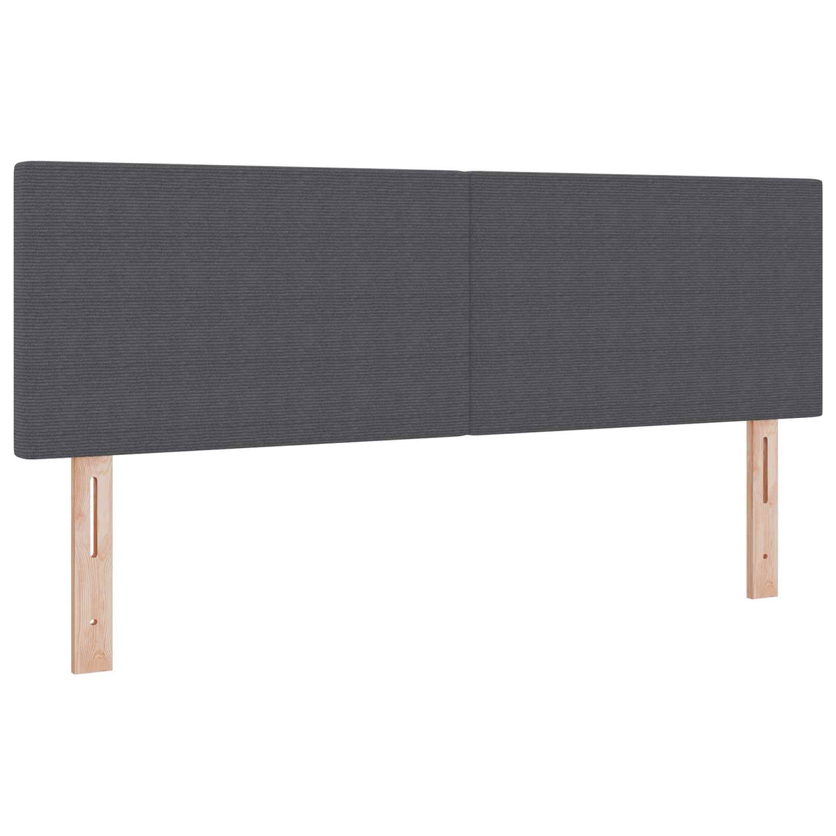 LED sengegavl med LED-lysstrimler Mørkegrå 160 cm Velourstof