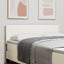 LED sengegavl med LED-lysstrimler Creme 160 cm Velourstof