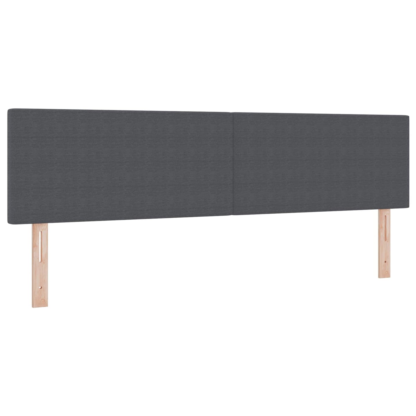 LED sengegavl med LED-lysstrimler Mørkegrå 180 cm Velourstof
