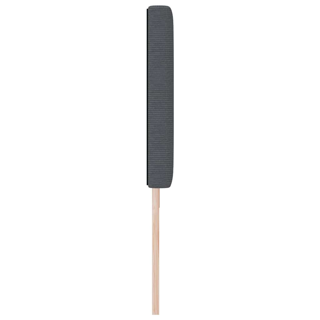 LED sengegavl med LED-lysstrimler Mørkegrå 180 cm Velourstof