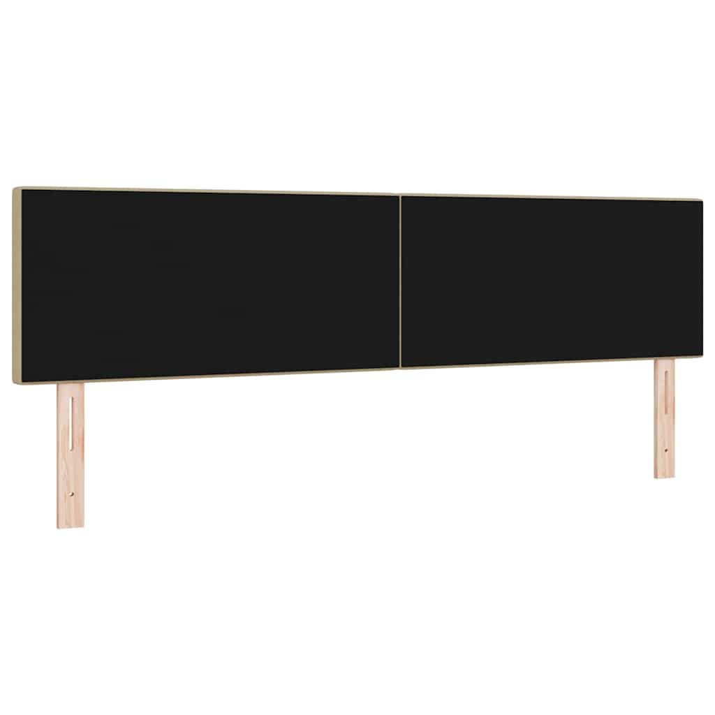 LED sengegavl med LED-lysstrimler Grågrøn 180 cm Velourstof