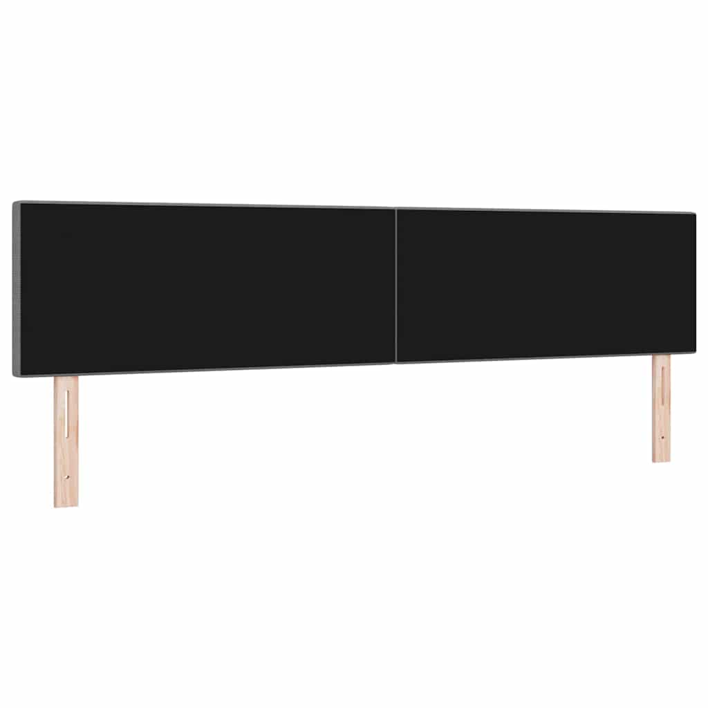 LED sengegavl med LED-lysstrimler Lysegrå 200 cm Velourstof