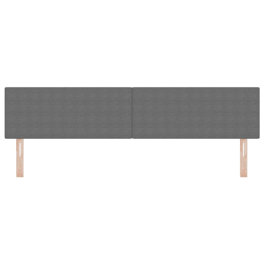 LED sengegavl med LED-lysstrimler Lysegrå 200 cm Velourstof