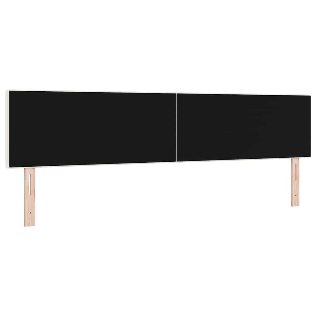 LED sengegavl med LED-lysstrimler Creme 200 cm Velourstof