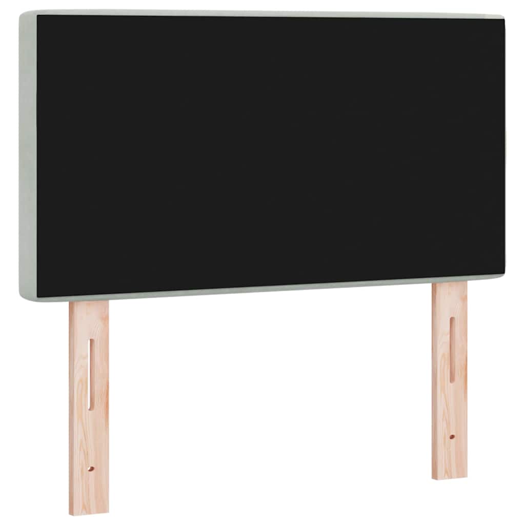 LED sengegavl med LED-lysstrimler Lysegrå 80 cm Fløjl