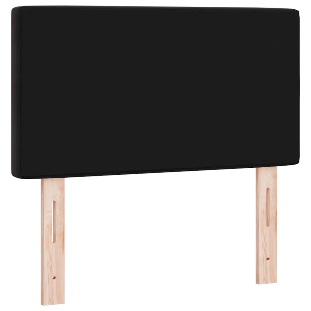 LED sengegavl med LED-lysstrimler Sort 80 cm Fløjl