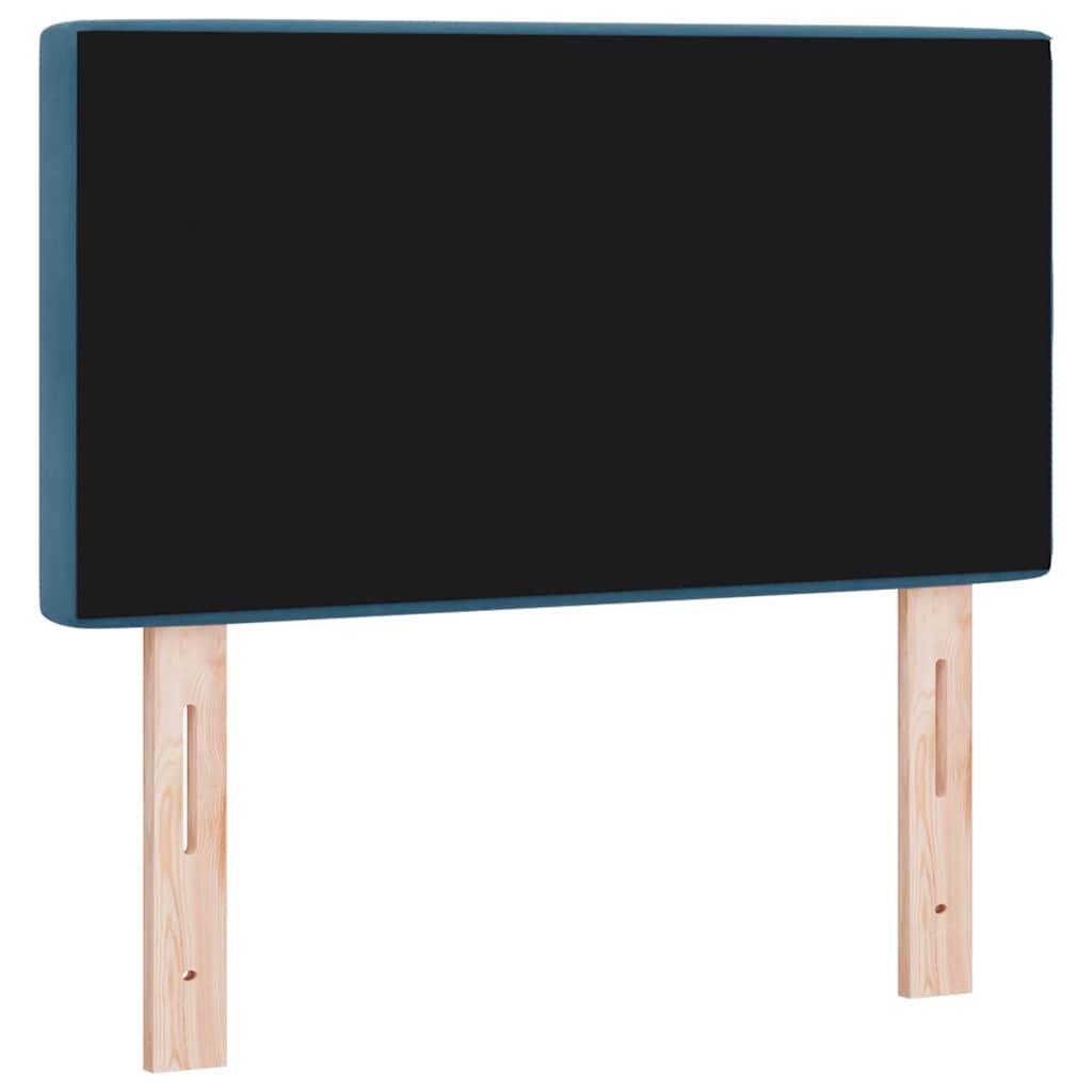 LED sengegavl med LED-lysstrimler Mørk blå 80 cm Fløjl