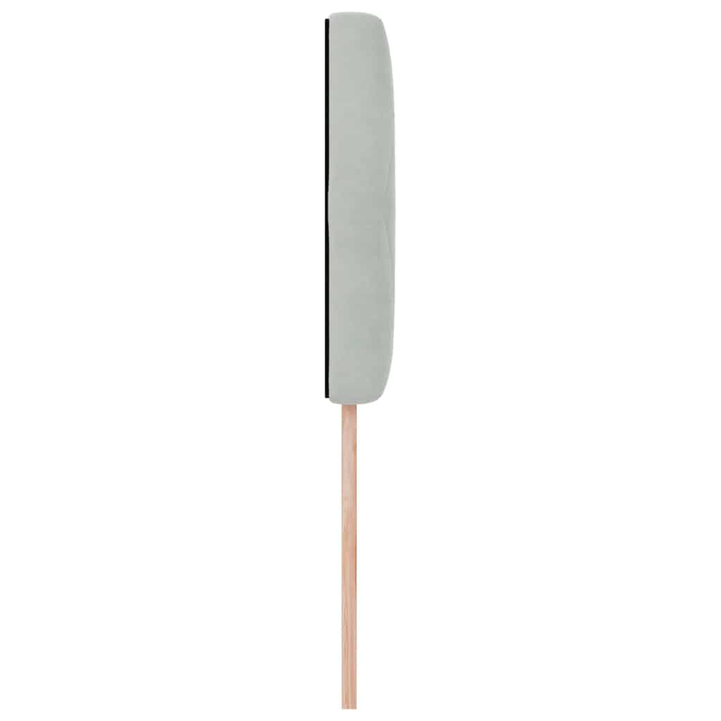 LED sengegavl med LED-lysstrimler Lysegrå 90 cm Fløjl