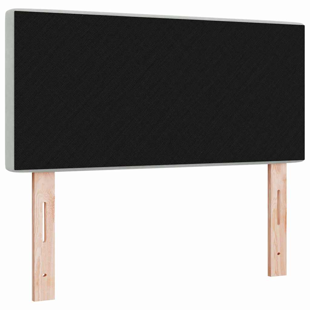 LED sengegavl med LED-lysstrimler Lysegrå 100 cm Fløjl