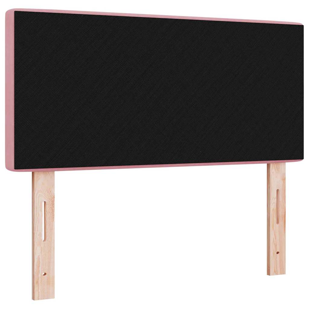 LED sengegavl med LED-lysstrimler Lyserød 100 cm Fløjl