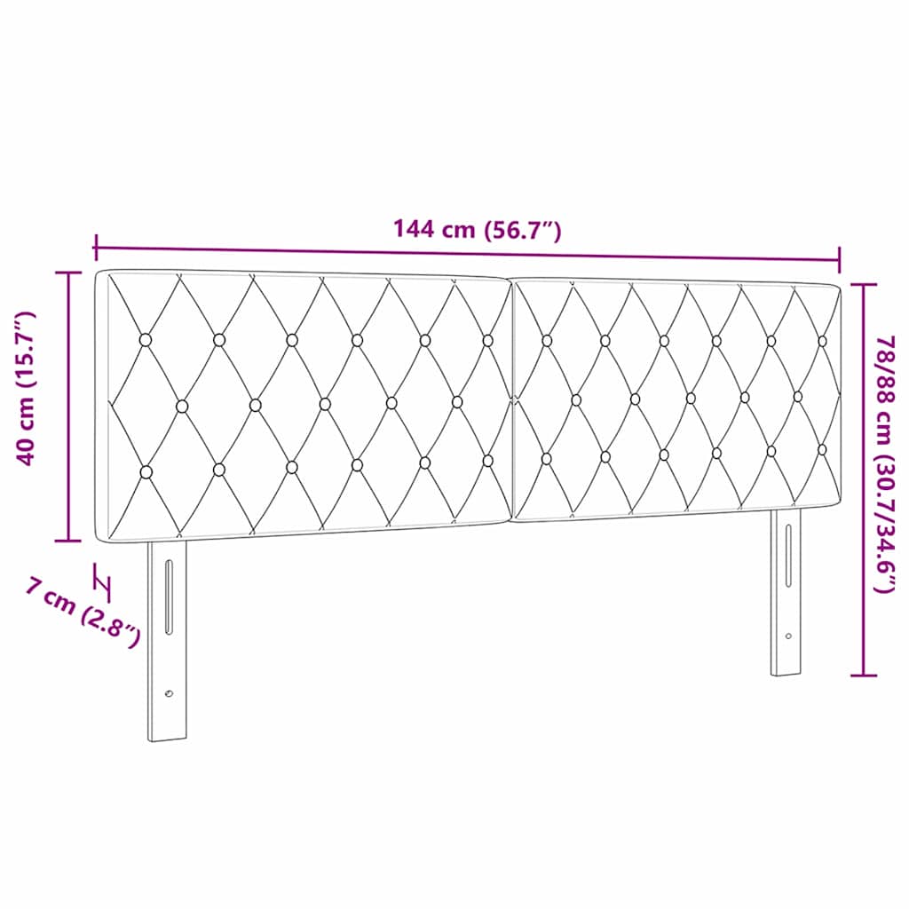 LED sengegavl med LED-lysstrimler Mørkegrå 144 cm Fløjl