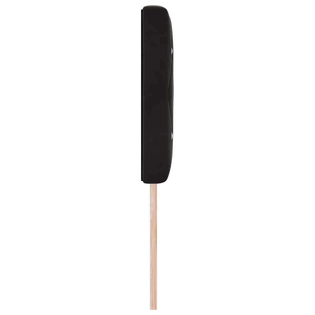 LED sengegavl med LED-lysstrimler Sort 144 cm Fløjl
