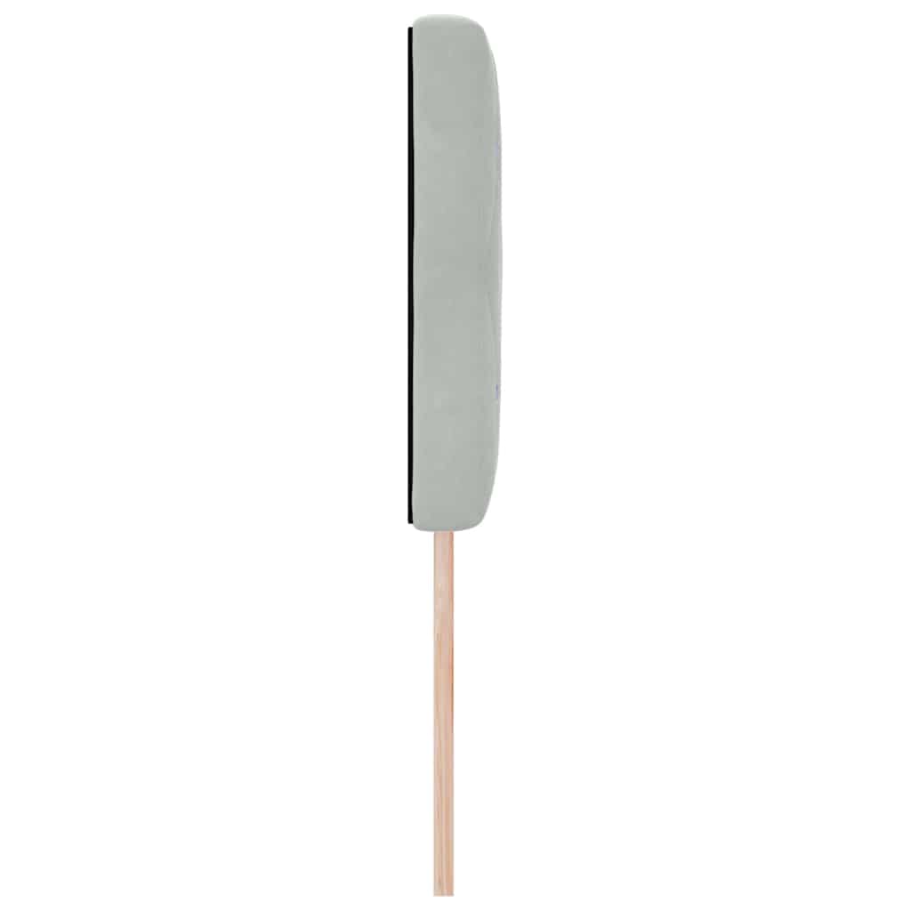 LED sengegavl med LED-lysstrimler Lysegrå 160 cm Fløjl