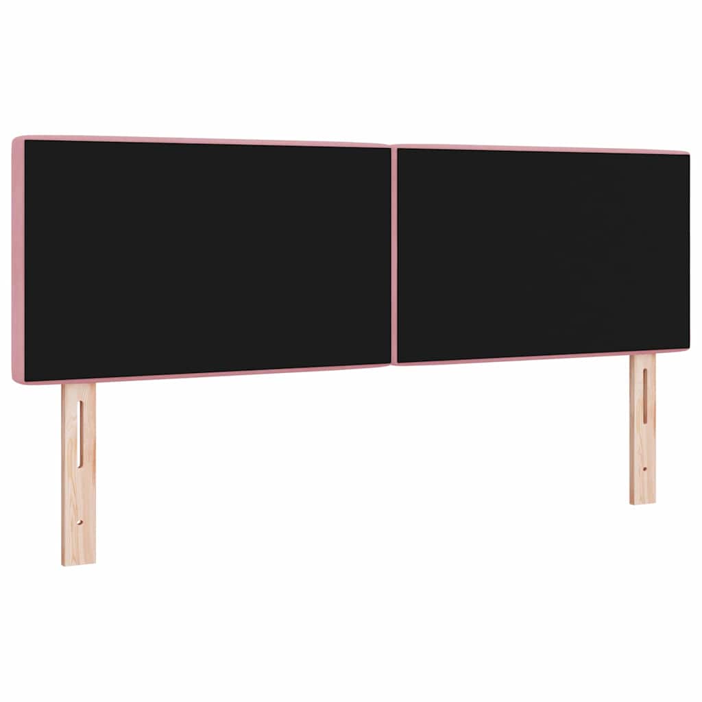LED sengegavl med LED-lysstrimler Lyserød 160 cm Fløjl