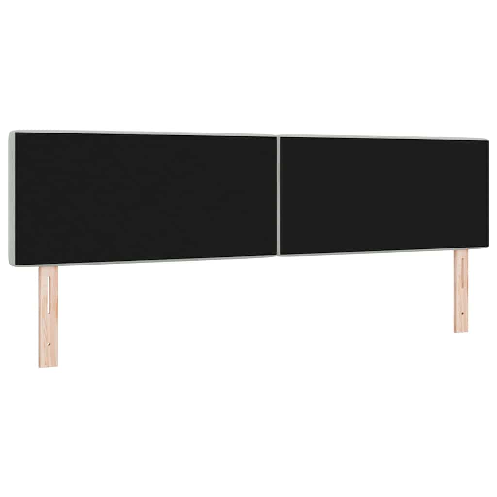 LED sengegavl med LED-lysstrimler Lysegrå 180 cm Fløjl