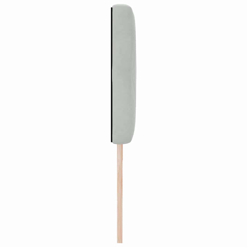 LED sengegavl med LED-lysstrimler Lysegrå 180 cm Fløjl