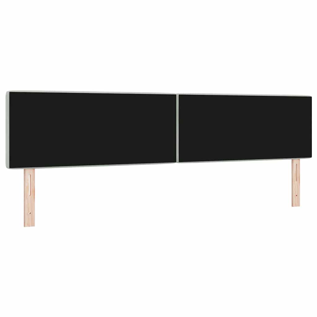 LED sengegavl med LED-lysstrimler Lysegrå 200 cm Fløjl