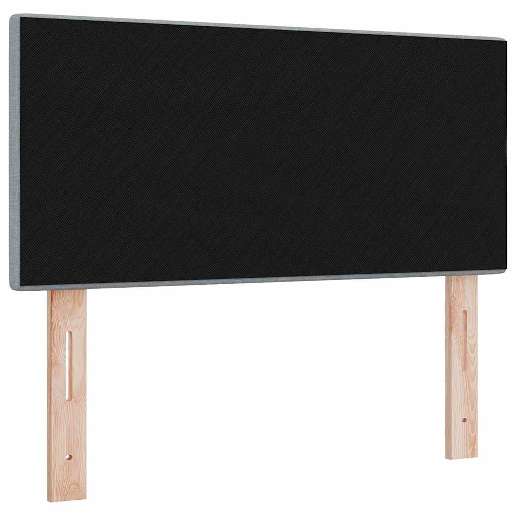 LED sengegavl med LED-lysstrimler Lysegrå 80 cm Stof