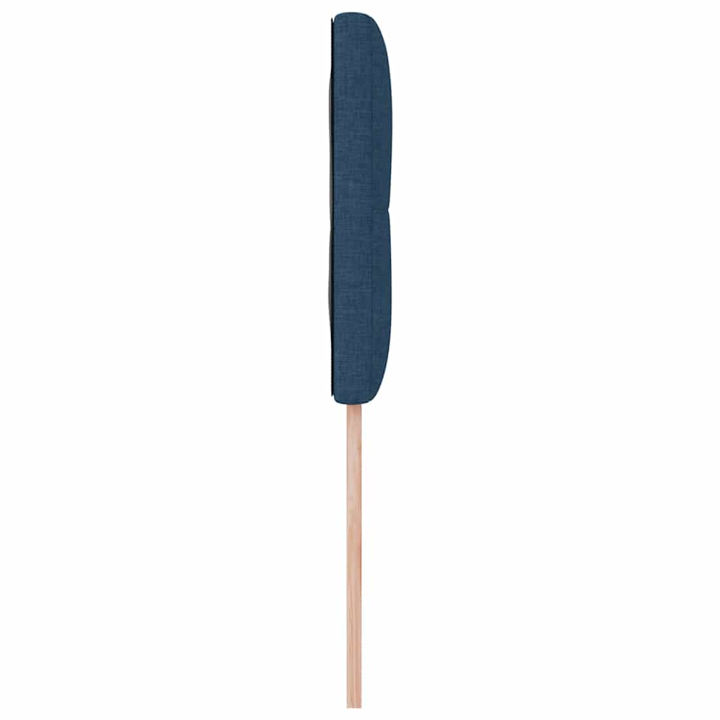 LED sengegavl med LED-lysstrimler med hovedgærde Blå 90 cm Stof