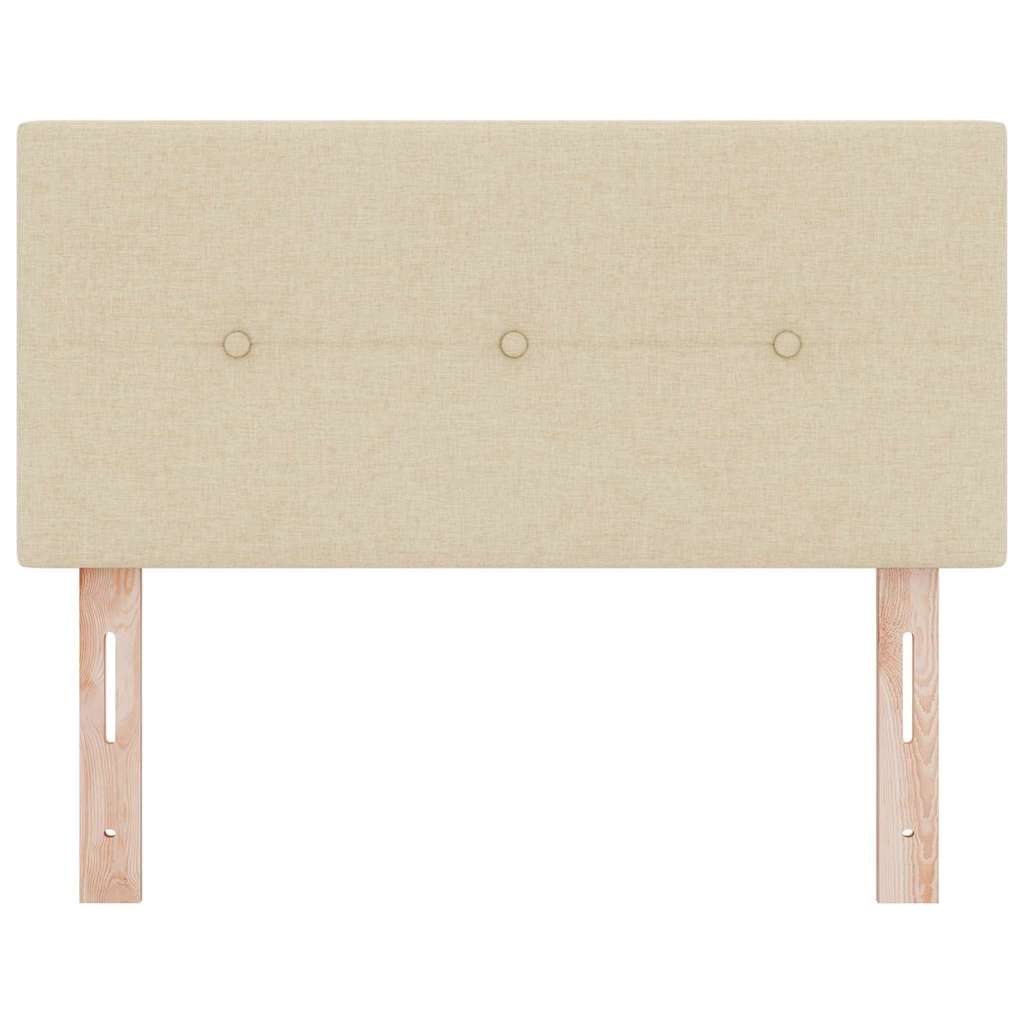 LED sengegavl med LED-lysstrimler Creme 100 cm Stof
