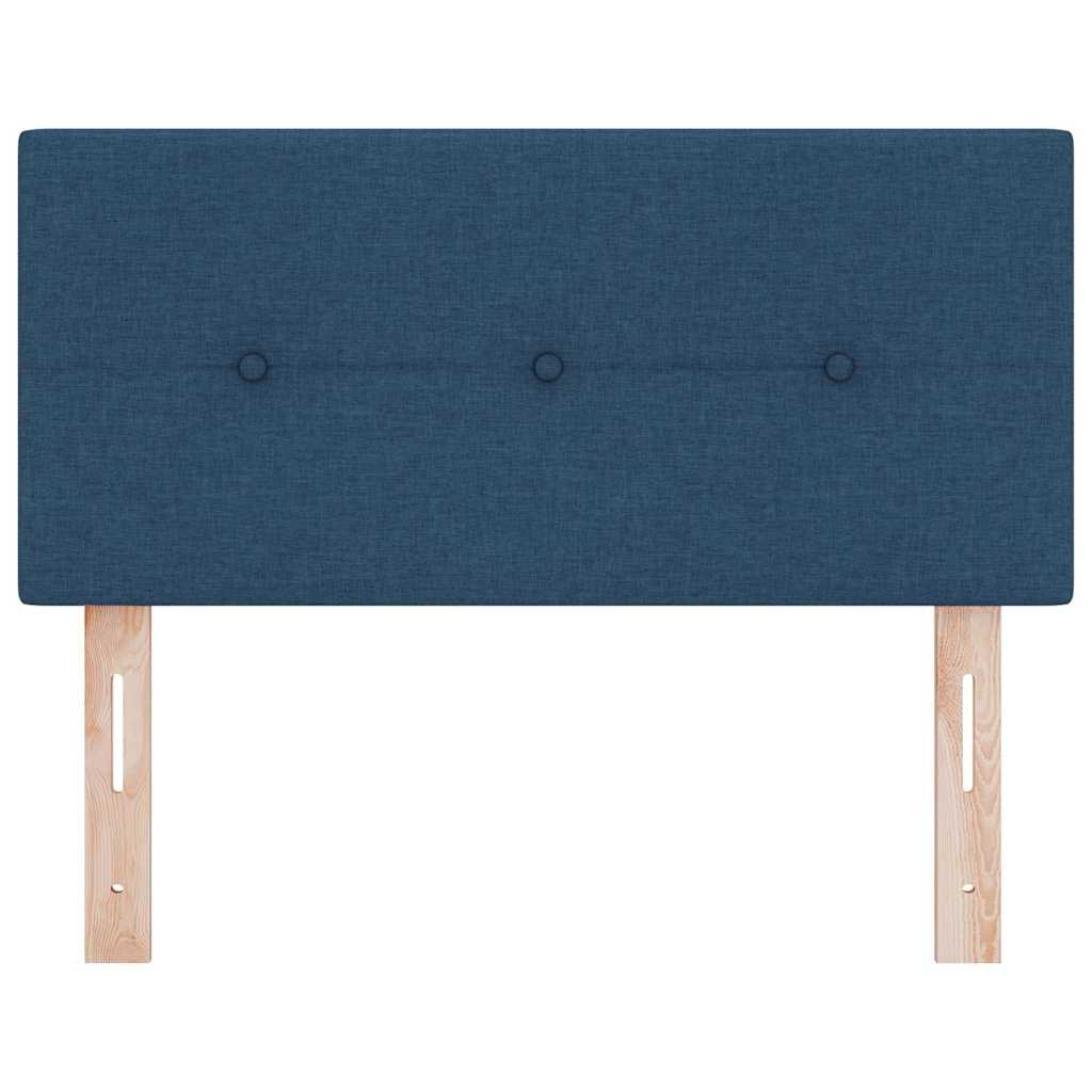 LED sengegavl med LED-lysstrimler Blå 100 cm Stof