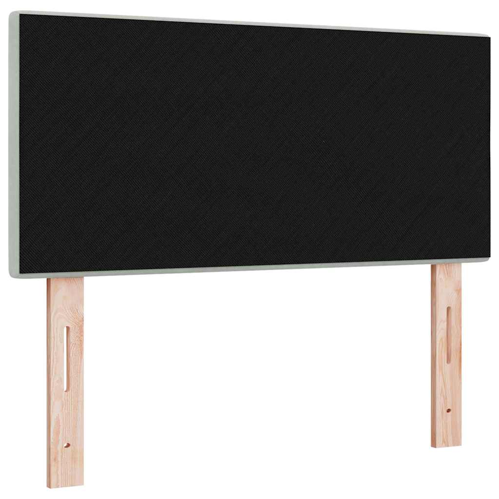 LED sengegavl med LED-lysstrimler Lysegrå 100 cm Fløjl