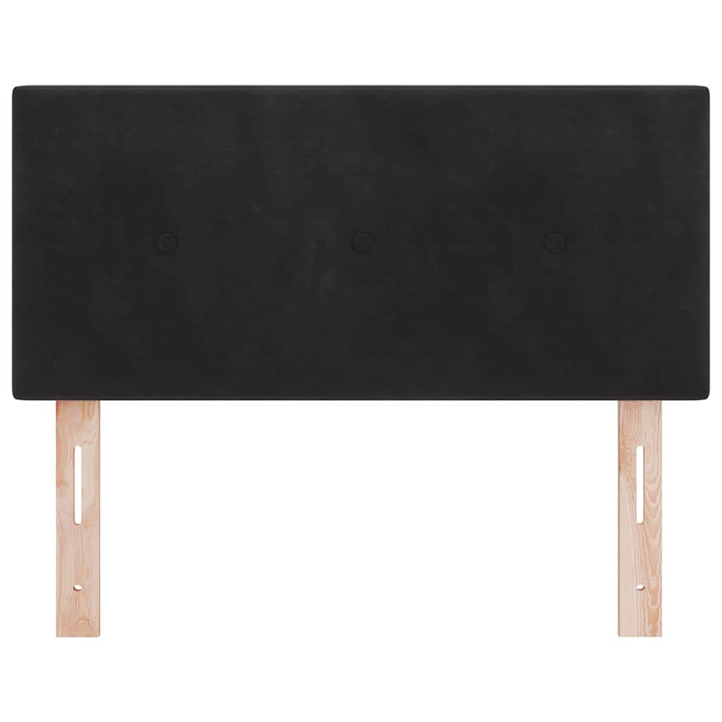 LED sengegavl med LED-lysstrimler Sort 100 cm Fløjl