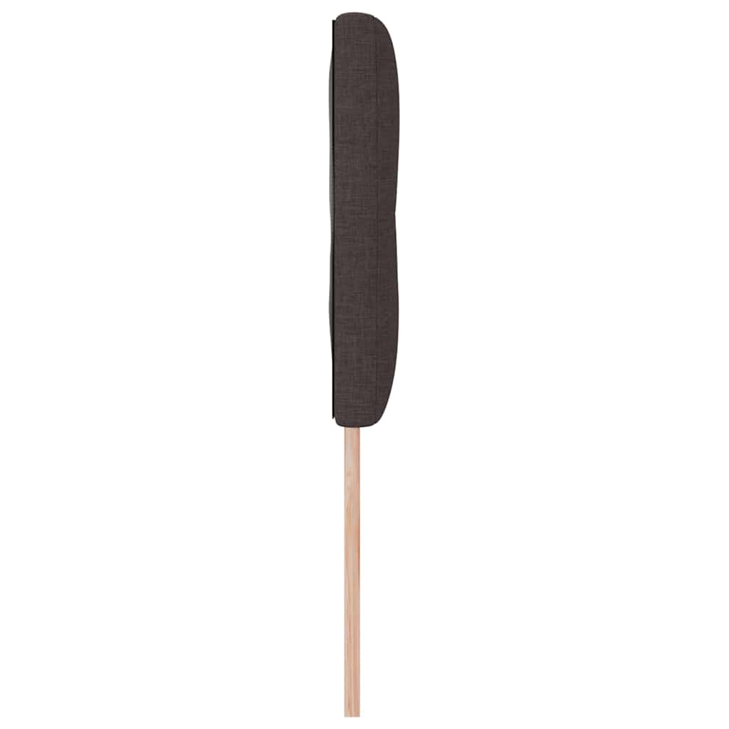 LED sengegavl med LED-lysstrimler Mørk Brun 144 cm Stof